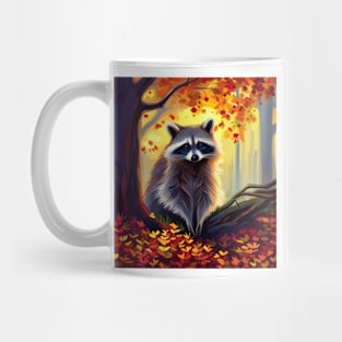 Woodland Autumn Raccoon Mug